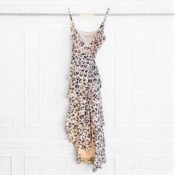 Anthropology’s HUTCH Elsa High Low Ruffle Leopard Wrap Dress - Picture 12 of 15